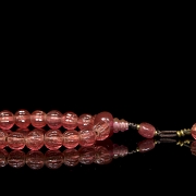 Pulsera de cuentas de Liulí rosa, dinastía Qing
