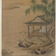 Chinese painting “Scholar by the River,” signed Tang Dai