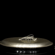 Bandeja de metal plateado para langosta, s.XX
