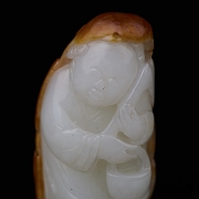 Figura de jade blanco de Hetian 