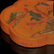 Pieza de tinta de cinabrio, dinastía Qing