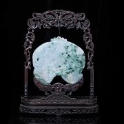 Panel de madera y jadeíta 