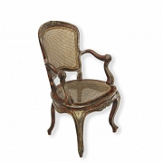 Louis XV style cane armchair, late 19th century
