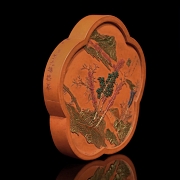 Pieza de tinta de cinabrio, dinastía Qing