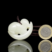 White jade pendant, “Moon and Rabbit,” 20th century