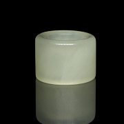 Carved jade archer's ring, 20th century