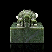 Gran sello de jade espinaca 