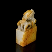 Sello de jade tallado “Gran dragón”, dinastía Qing