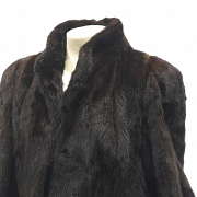 长款棕色貂皮大衣