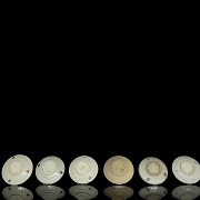 Juego de ocho platos de cerámica esmaltada, dinastía Ming - 3