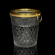 Hielera francesa de cristal tallado, s.XX