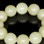 Pulsera de doce cuentas de jade blanco, dinastía Qing