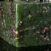 Sello de jade verde espinaca
