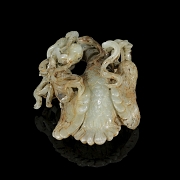 Pareja de tallas de jade blanco 