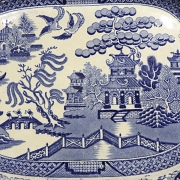 English porcelain tray, Asian style, 19th century - 1