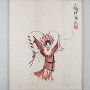 Chinese painting “Opera Figure,” signed Cheng Shifa