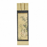 中国《母鸡带雏》画，20世纪