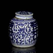 Tarro de jengibre de porcelana esmaltada, dinastía Qing
