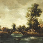 荷兰画派，19-20世纪《石桥风景》 - 2