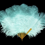 Fan with sky blue feathers, 20th century