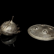 Khula Khud and Sipar helmet with gold and silver inlays. 19th century