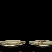 Dos platos de cerámica esmaltada