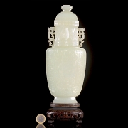 Jarrón de jade blanco de Hetian 