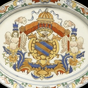 Bandeja heráldica de Ataíde para exportación, s.XIX-XX