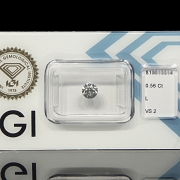 Diamante natural en talla brillante, 0.56 ct, certificado IGI