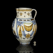 Ceramic jug from Talavera de la Reina, Modesta Diaz, 1865