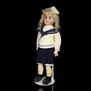 Recknagel, Muñeca parlante de porcelana DEP, molde de Rempel & Alt, Turingia, c. 1905-1914