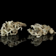 Pareja de tallas de jade blanco 