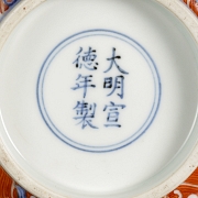 Glazed porcelain bowl “Dragons,” with Xuande seal
