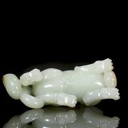 Hetian white jade sculpture ‘Mythical Beast’, Qing dynasty