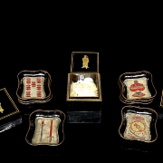 Chinese lacquered wooden game box, late 19th century