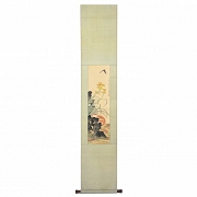 Chinese painting “Cat among rocks and flowers,” signed Pan Jing Shu