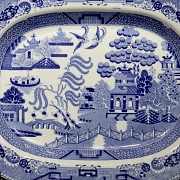 Three Willow Pattern trays, 19th century