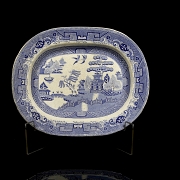 Willow Pattern tray by Samuel Barker & Son, 19th century