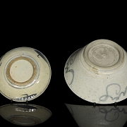 Plato y cuenco de cerámica esmaltada