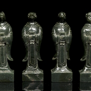 Doce sellos de jade verde espinaca