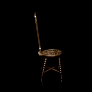Silla giratoria tallada, s.XX