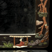 Pair of inlaid wooden mirrors, Qing dynasty. - 7