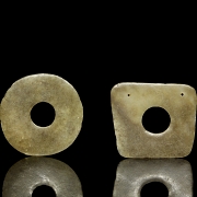 Two Hongshan-style jade pendants