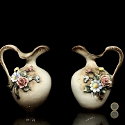 Capodimonte porcelain ‘Pair of jugs’, 20th century - 9