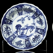 Pareja de platos, azul y blanco, S.XX - 1