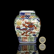 Recipiente con esmalte wucai 
