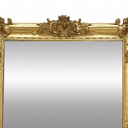 Espejo de madera dorada de estilo barroco, s.XX