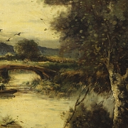 Anonymous “Landscape with river” 19th century