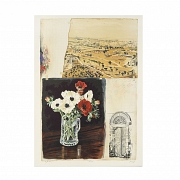阿里·阿泽内（1934）《耶路撒冷风景与花瓶》