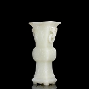 Jarrón de jade blanco de Hetian 